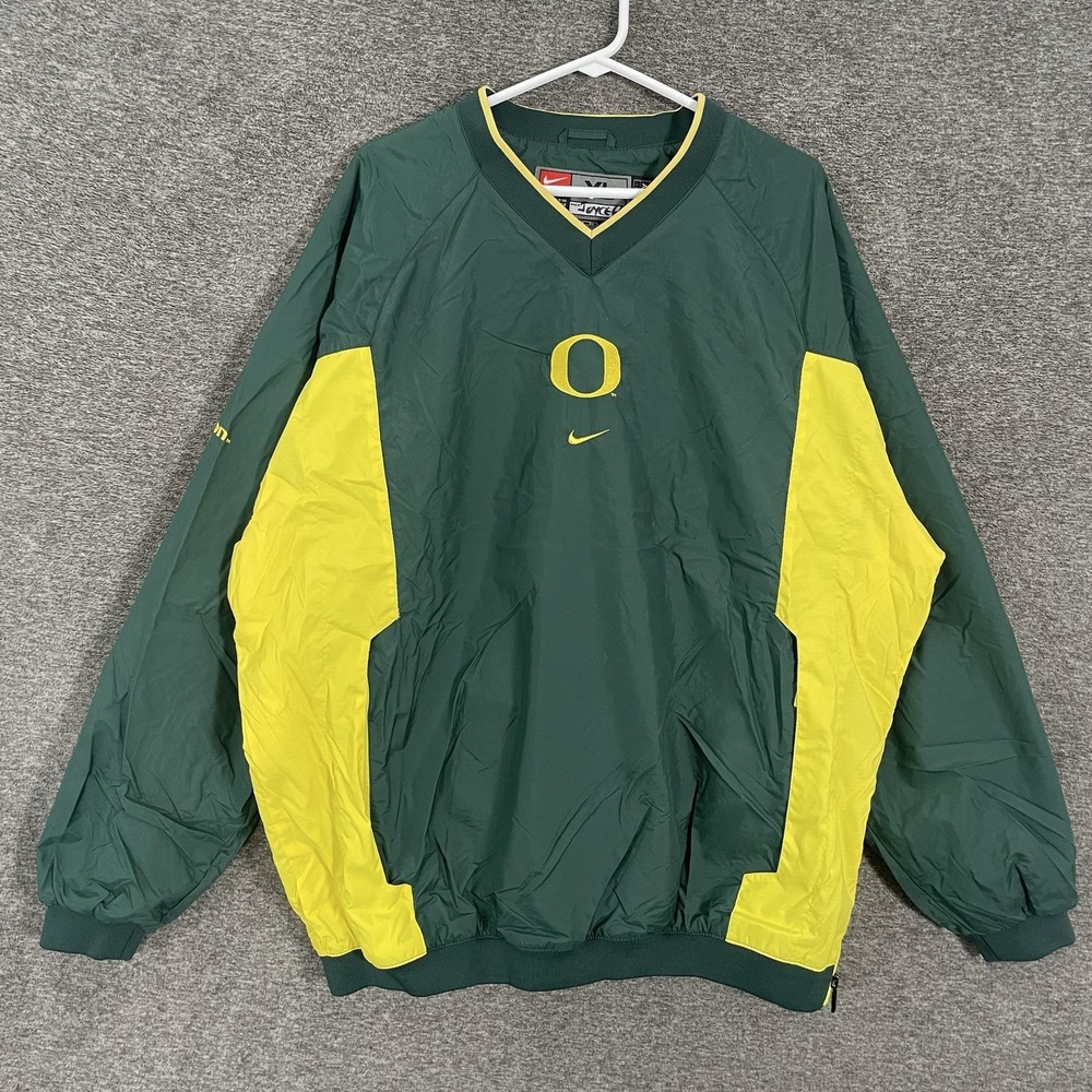Oregon Ducks Jacket Pullover Mens XL Green Yellow NCAA Football Nike Team
